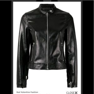 Red Valentino black leather jacket.